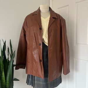 Vintage Brown 100% LeatherJacket